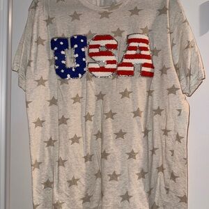 USA Star Pattern women’s boutique tee Shirt